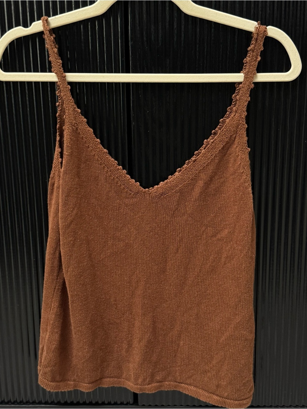 Reformation Brown Knit V-Neck Camisole